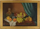 Ida J. Olney, Still Life of Peaches, Grapes and Pears, Oil on canvas