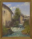 River Flowing Through a German Village with Mill by John Fery, Oil on canvas, offered Feb 2015