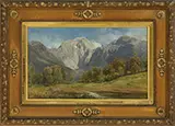 Julius Rose, A Mountainous German Landscape, Oil on canvas