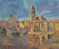 Ángel Soto, Mexican City View, Oil on canvas