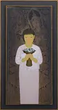 Arnan Ratchawang-Inn, Young Girl with Flower, Acrylic on canvas
