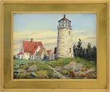 Alfred R Fuller, Monhegan Light, Oil on board