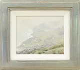 James Perry Wilson, Two Works: Cliffs & Shoreline of Monhegan Island, Maine, Oil on board