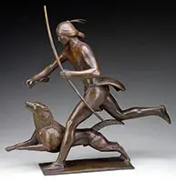 Indian Hunter and His Dog by Paul Manship, Bronze, offered Feb 2017