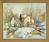 William Lester Stevens, Moores Corner, Leverett, Ma, Watercolor