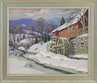 The Old Mill in Winter by Arthur Lindquist, Oil on canvas, offered Feb 2017