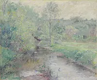 Robert Reid, Spring Landscape with Brook, Oil on canvas