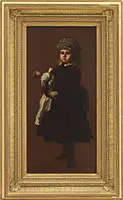Eastman Johnson, Girl and Pet Doll, Oil on board