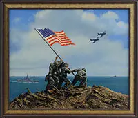 Stan Stokes, Flag Raising at Iwo Jima, Oil on canvas