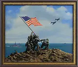 Stan Stokes, Flag Raising at Iwo Jima, Oil on canvas