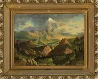 Frederick DeBourg Richards, Pikes Peak, Oil on canvas