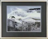 Robert E. Moore, Coastal Landscape, Watercolor on paper