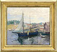 Gloucester Harbor by Lester A. Gillette, Oil on board, offered Feb 2016