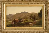 William Hart, Rocky Hillside with Hill Beyond, Oil on canvas