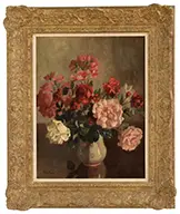 Hermann Dudley Murphy, A Vase of Roses, Oil on canvas