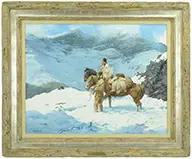 Howard A. Terpning, Spring Came Early, Oil on canvas