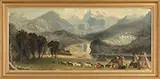 Wh Ford, Indian Encampment Below the Rockies, Oil on canvas
