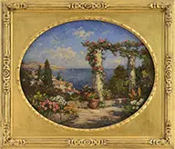 A Mediterranean Garden by Thomas Edwin Mostyn, Oil on canvas, offered Feb 2016