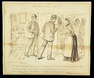 George du Maurier, Four Original Illustrations, Ink on paper