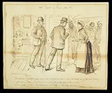 George du Maurier, Four Original Illustrations, Ink on paper