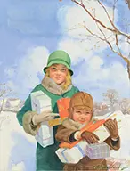 Charles Edward Chambers, Holiday Gifts, Oil on canvas