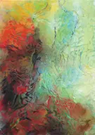 Nancy Chu Woo, Abstract with Figure, Ink on paper