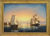 Schooners at Rest by Jerome Howes, Oil on Masonite, offered Aug 2015