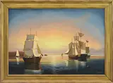 Jerome Howes, Schooners at Rest, Oil on Masonite