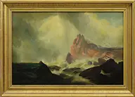 William Hart, Coastal Cliffs, Oil on canvas