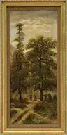 Unsigned, Indians in a Western Landscape, Oil on canvas