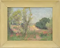 Landscape with Dappled Sunlight by William Wendt, Oil on canvas, offered Aug 2015