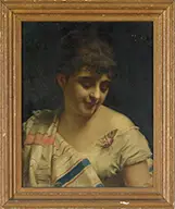 Tito Conti, Maiden with Butterfly, Oil on canvas