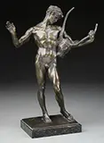 Bryant Baker, Theseus with the Minotaur’s Head, Bronze on marble base