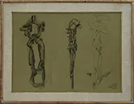 Dimitri Hadzi, Studies for Bronze, Pen and ink on paper