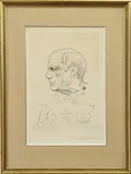 Pablo Picasso, & Paul P, LEMAGNY (French, 1905-1977) PORTRAIT OF PICASSO WITH REMARK. Etching & drypoint
