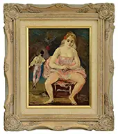 Seated Dancer by Jon Corbino, Oil on board, offered Aug 2015
