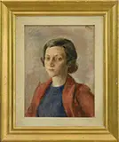 Robert Phillips, Portrait of a Woman with Red Coat, Oil on canvas