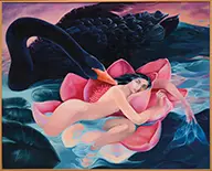 Unsigned, Lolita and the Swan, Oil on canvas
