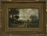 Martston B. Crane, The Sheep Herder, Oil on canvas board