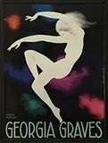By Paul Colin Framed Georgia Graves Poster, Untitled, The large framed poster depicting a nude female dancer against a colorful background
