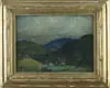 Herbert Meyer, The Calm Valley, Fine oil on canvas scene shows a New England valley with connected house nestled between hills