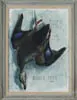 Chris Ritter, Black Duck, Watercolor scene shows a hanging black duck with title below. Pencil signed “Chris Ritter”