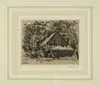 Willem de Zwart, The Farmhouse, Etching on paper of a house with attached shed having a wagon in front