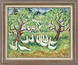 Waldo Peirce, The Clossen Bros’ Geese, Searsport, Oil on canvas
