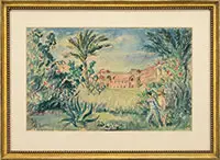 Waldo Peirce, Waldo and Ernest Hemingway Out Shooting, Watercolor and ink on paper