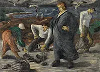 Alzira Boehm Peirce, Clam Diggers, Oil on canvas