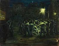 Alzira Boehm Peirce, Nighttime Shooting, Oil on canvas