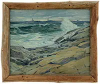 Alexander Bower, Thatcher’s Island Light, Oil on canvas