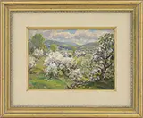 Thomas R. Curtin, Apple Blossom Time, Oil on board