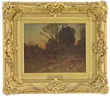 John Joseph Enneking, Forest Meadow at Twilight, Oil on canvas
